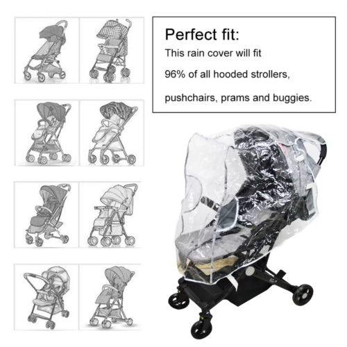 Big Size universal waterproof Clear PEVA Baby Pram Stroller Rain Cover